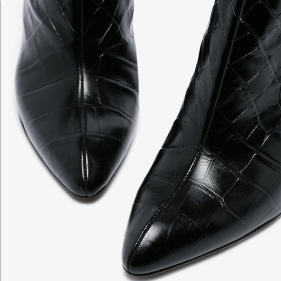 Chloe croc embossed ankle boots - Picture 3 of 6